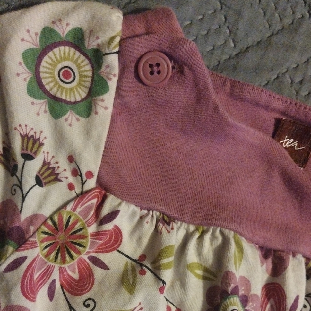 Floral Baby Romper with Purple Accents - Picture 3 of 7